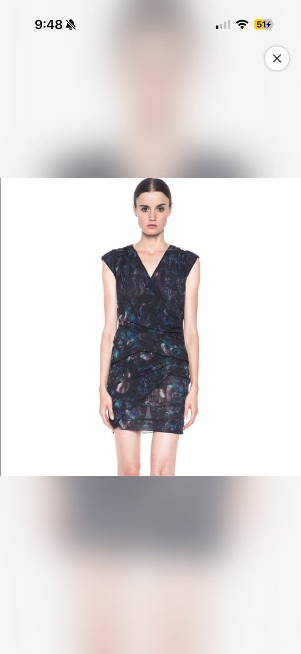 $440 IRO Marty watercolor-print draped mini dress
Size 38 ( Medium)